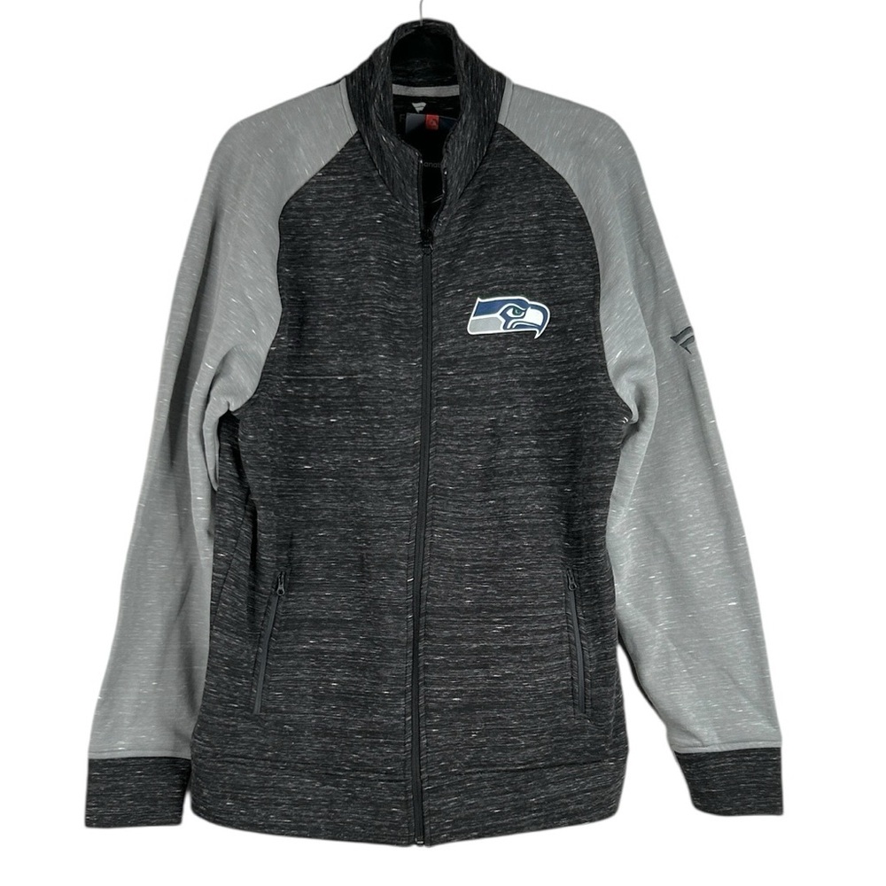 Fanatics Gray Men's NFL Seattle Seahawks Fleece Zip Down Jacket Size Large New!